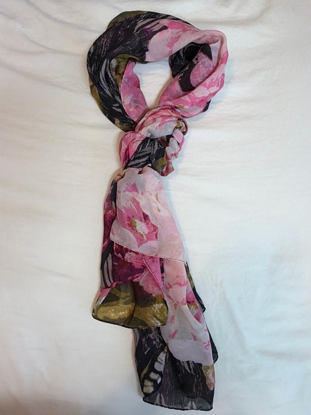 Oversized Pink Floral Butterfly Scarf Wrap